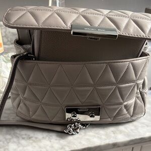 Michael Kors lightly used with wallet Elegant Gray Quilted Women's Bag